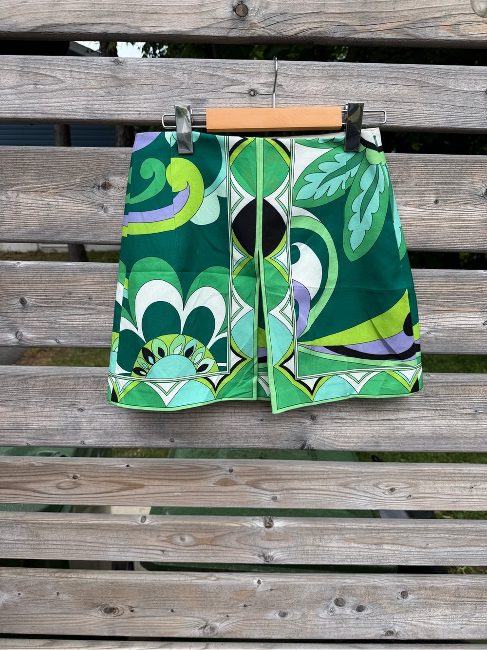 Zara Vibrant Green Printed Mini Skirt